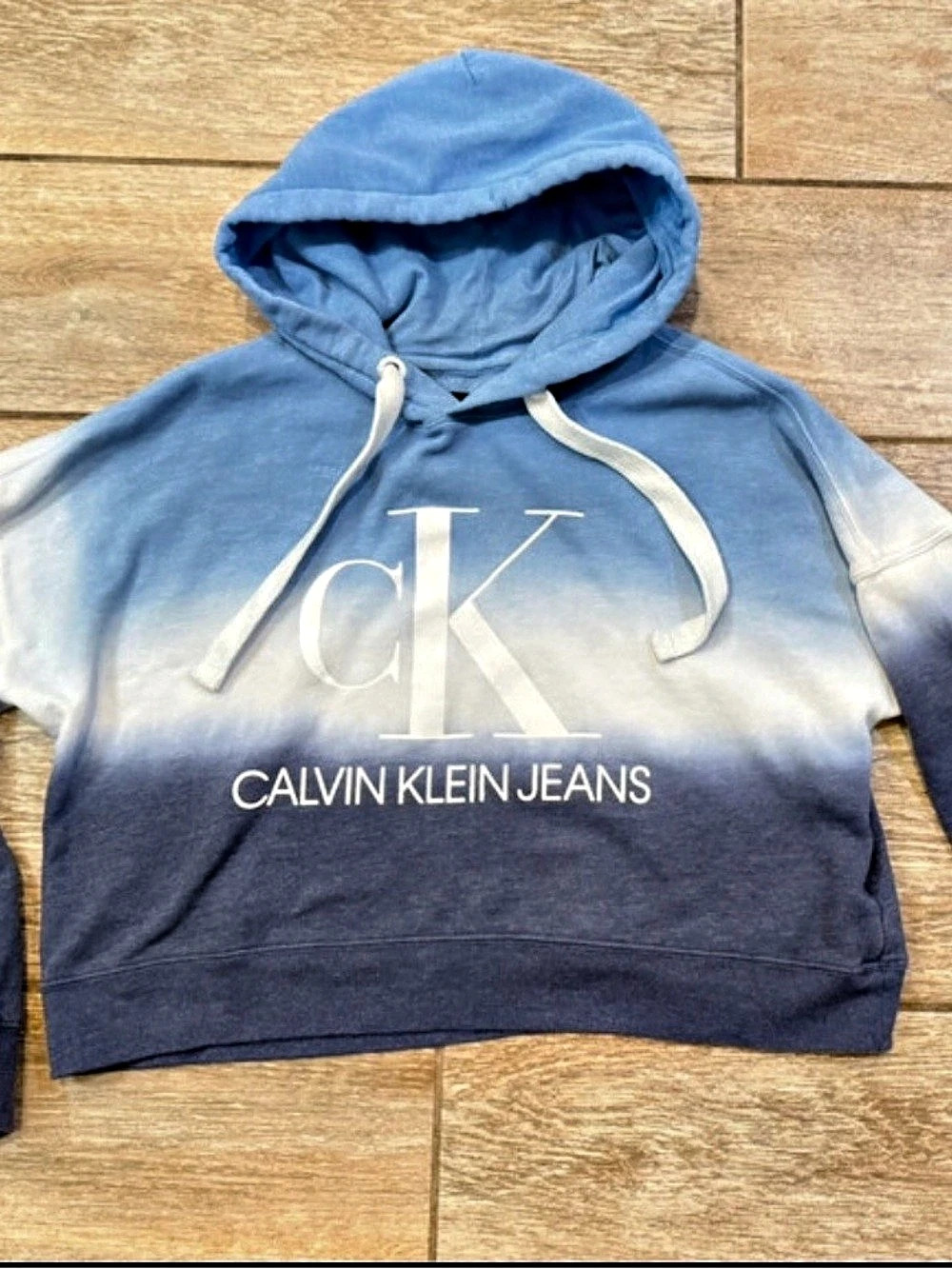 Calvin Klein Jeans Color Block Hoodie Blue & White Small Like New